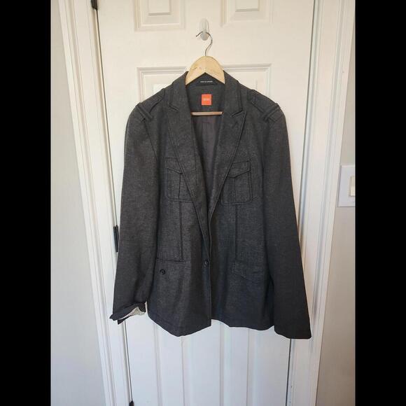 HUGO BOSS ORANGE LABEL ODILIO W GRAY WOOL‎ BLEND MENS JACKET SIZE US 40r - Picture 1 of 3